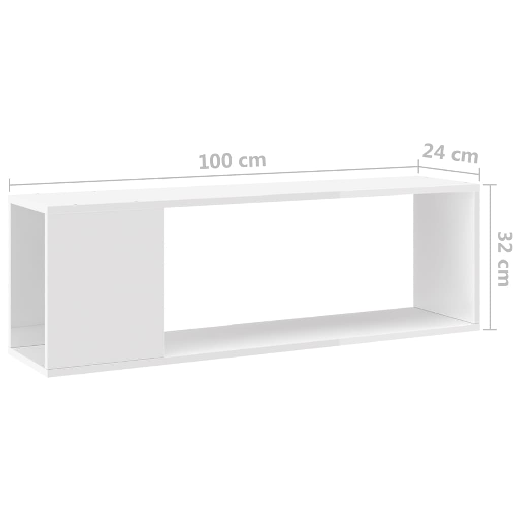 TV-Schrank Hochglanz-Weiß 100x24x32 cm Holzwerkstoff