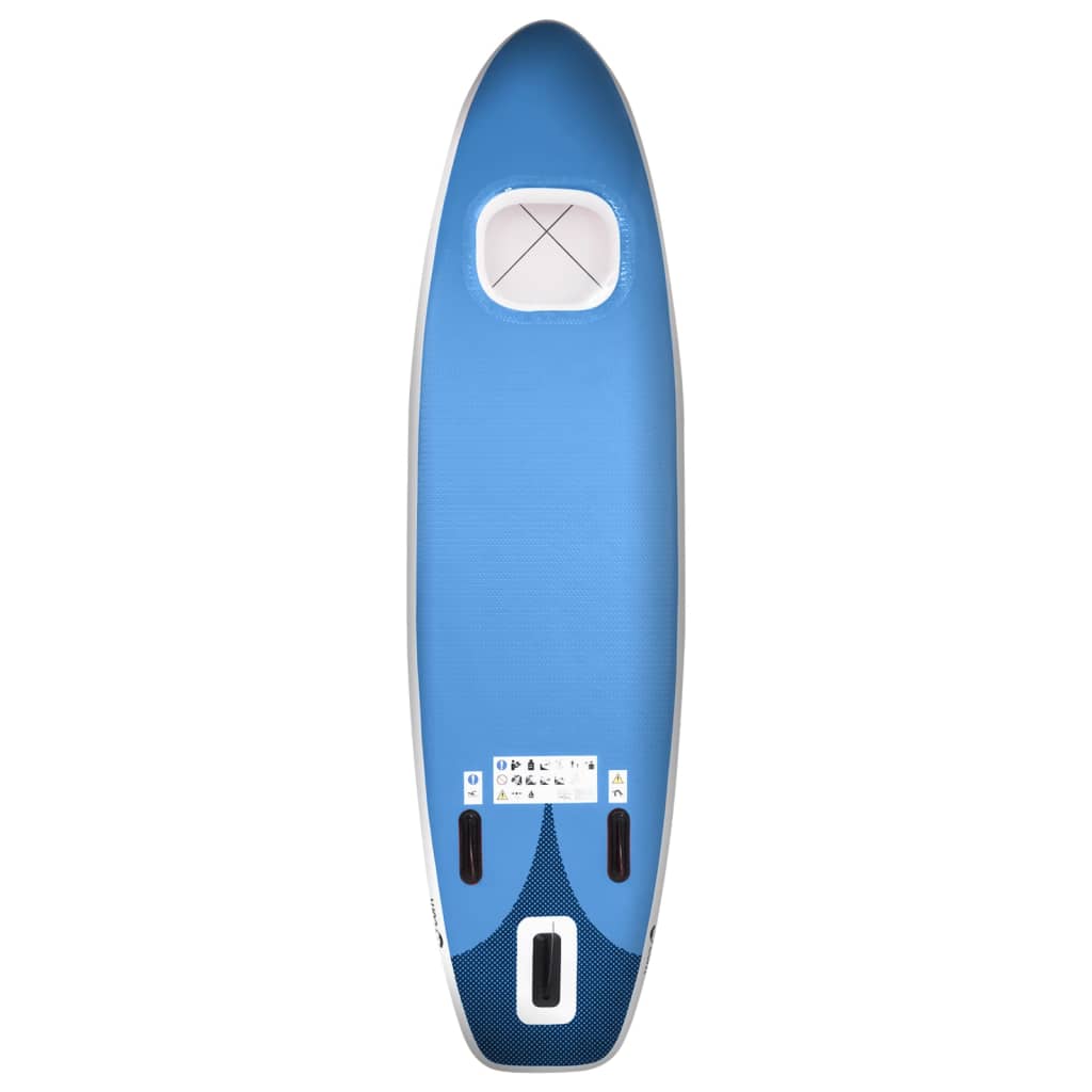 SUP-Board-Set Aufblasbar Blau 300x76x10 cm