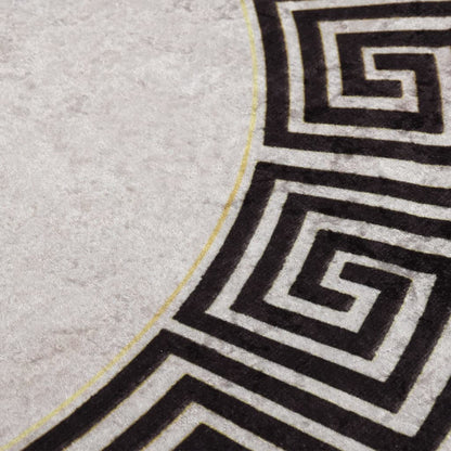 Teppich Waschbar φ120 cm Hellbeige Rutschfest