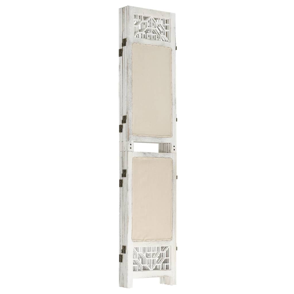 5-tlg. Raumteiler Creme 175x165 cm Stoff