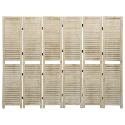 6-tlg. Raumteiler 210x165 cm Massivholz Paulownia