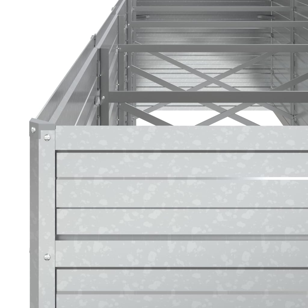 Garten-Hochbeet 400x80x77 cm Verzinkter Stahl Silber