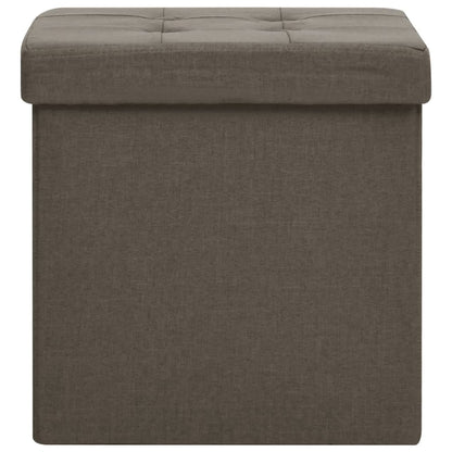 Hocker mit Stauraum 2 Stk. Braun Leinenoptik
