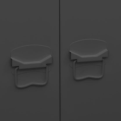 Industrial Kleiderschrank Schwarz 90x50x180 cm Metall