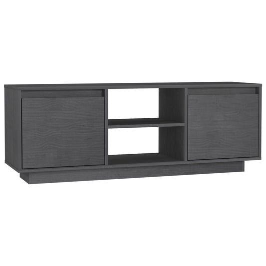 TV-Schrank Grau 110x30x40 cm Massivholz Kiefer
