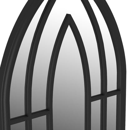 Gartenspiegel Schwarz 70x30 cm Eisen