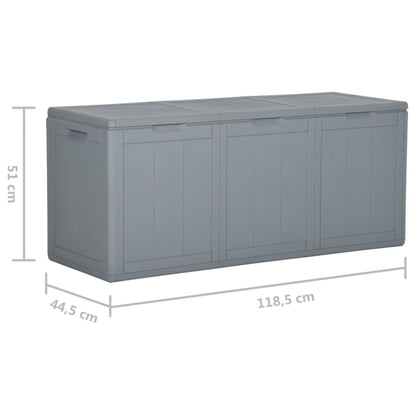 Garten-Aufbewahrungsbox 270 L Grau PP-Holzoptik