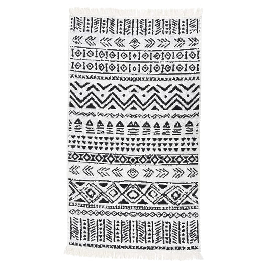 Teppich Schwarz und Weiß 120x180 cm Baumwolle