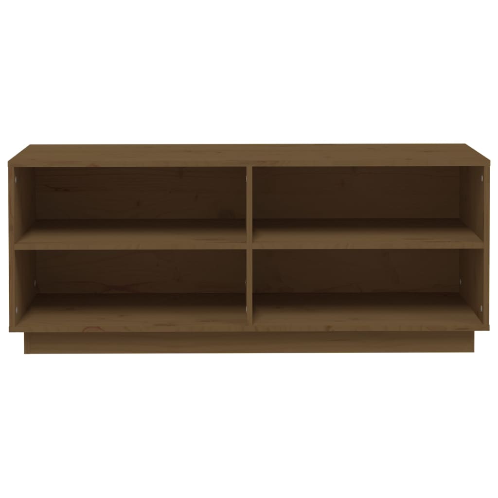 Schuhregal Honigbraun 110x34x45 cm Massivholz Kiefer