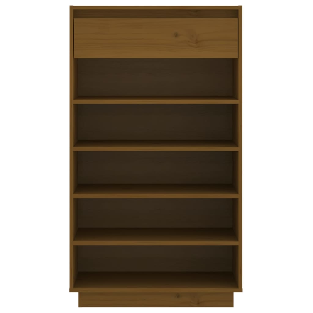 Schuhregal Honigbraun 60x34x105 cm Massivholz Kiefer