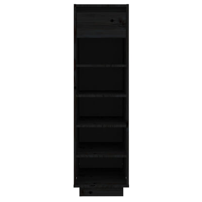 Schuhregal Schwarz 34x30x105 cm Massivholz Kiefer