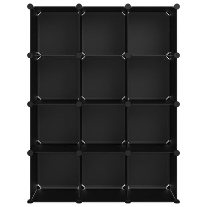 Regalsystem mit 12 Würfeln Schwarz PP