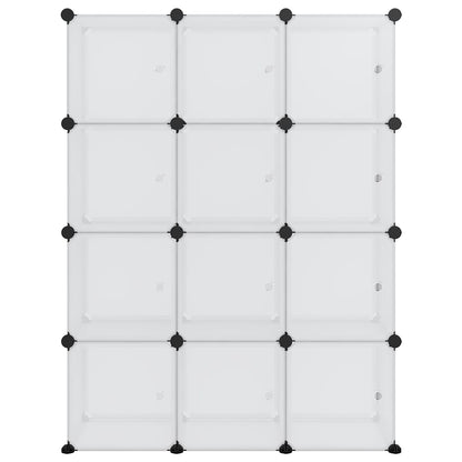 Aufbewahrungswürfel-Organizer mit 12 Würfeln und Türen Transparent PP