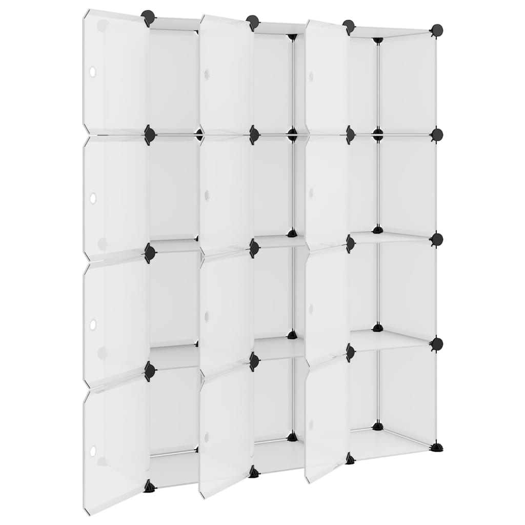Aufbewahrungswürfel-Organizer mit 12 Würfeln und Türen Transparent PP