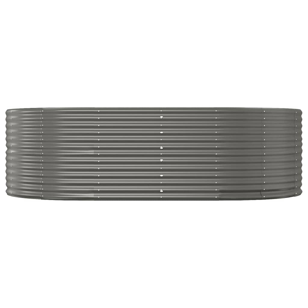 Hochbeet Grau 212x140x68 cm Verzinkter Stahl