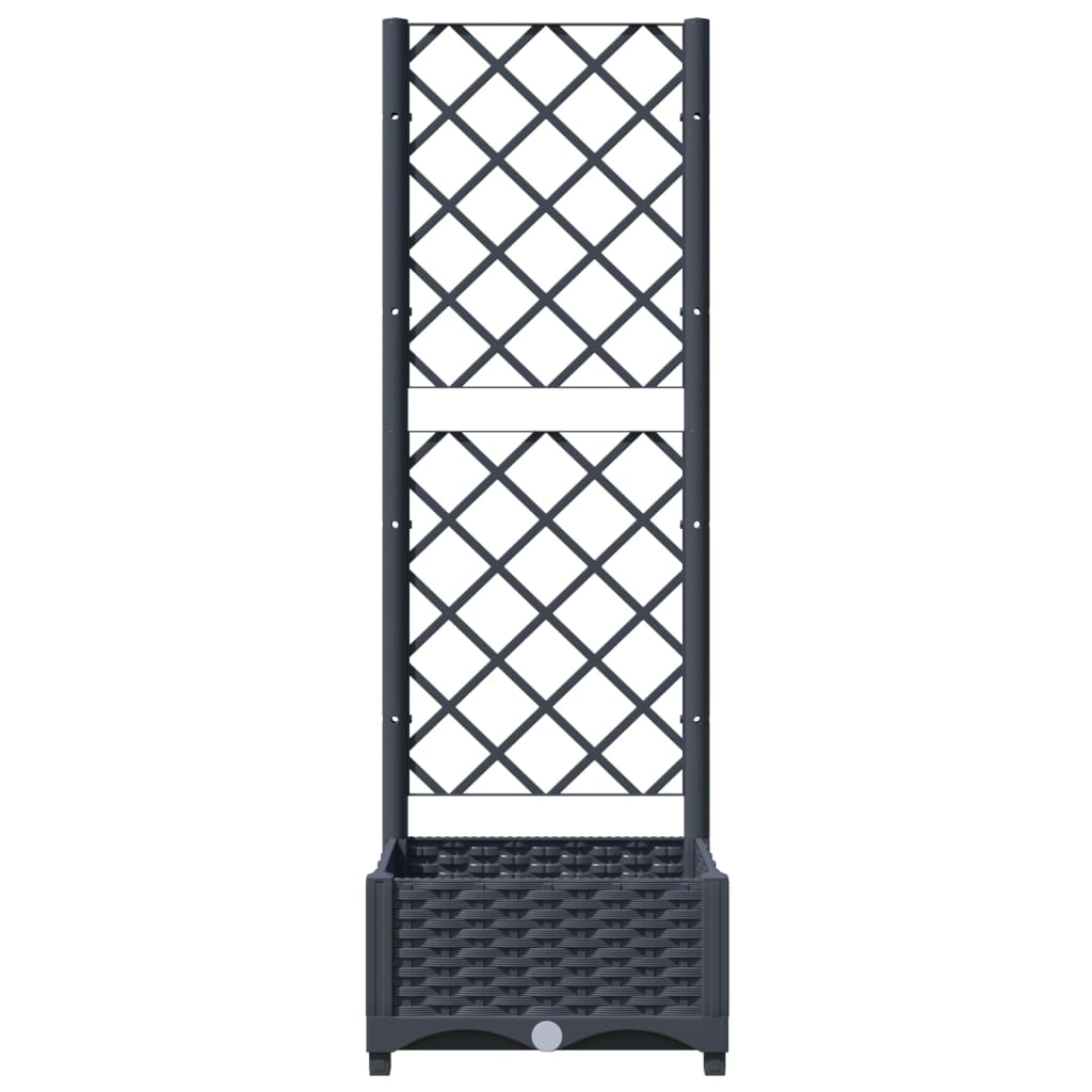 Garten-Pflanzgefäß mit Spalier Blaugrau 40 x 40 x 121,5 cm PP