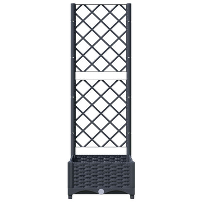 Garten-Pflanzgefäß mit Spalier Blaugrau 40 x 40 x 121,5 cm PP