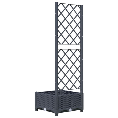 Garten-Pflanzgefäß mit Spalier Blaugrau 40 x 40 x 121,5 cm PP