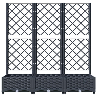 Pflanzkübel mit Spalier Blaugrau 120x40x121,5 cm PP