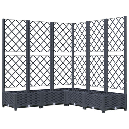 Pflanzkübel mit Spalier Blaugrau 120x120x121,5 cm PP