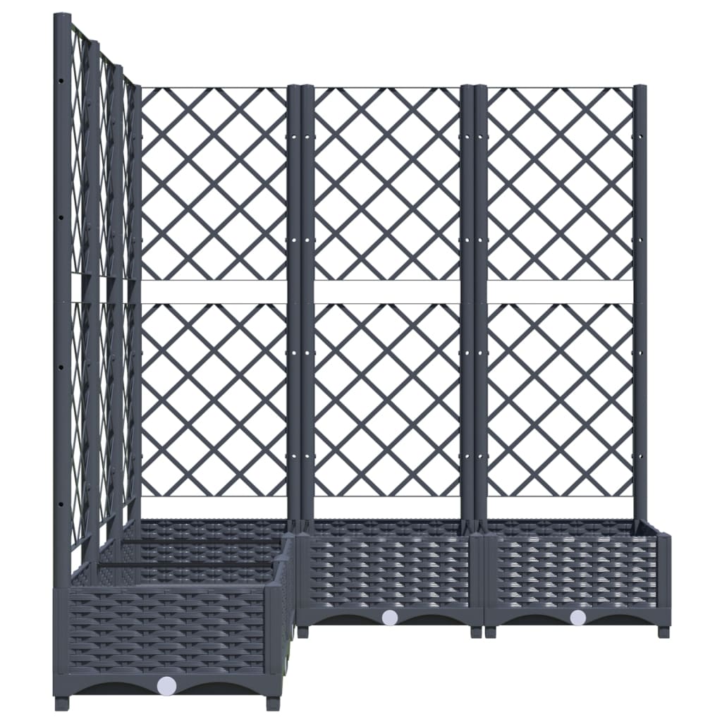 Pflanzkübel mit Spalier Blaugrau 120x120x121,5 cm PP