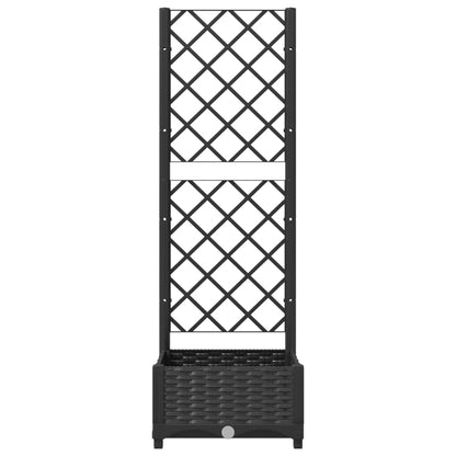 Garten-Pflanzgefäß mit Spalier Schwarz 40 x 40 x 121,5 cm PP