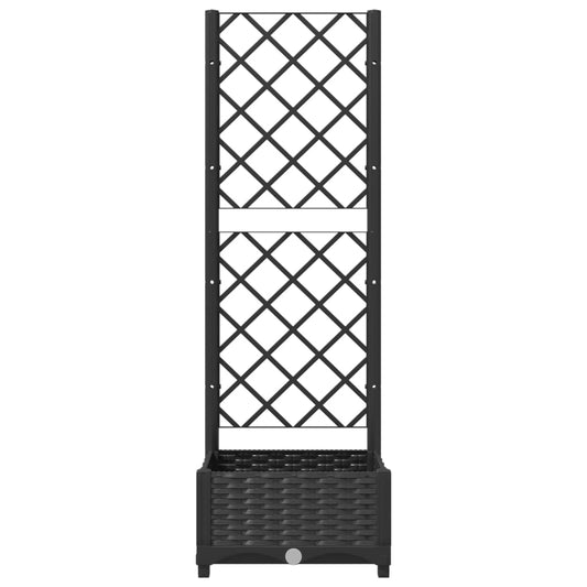 Garten-Pflanzgefäß mit Spalier Schwarz 40 x 40 x 121,5 cm PP