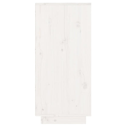 Beistellschrank Weiß 60x34x75 cm Massivholz Kiefer