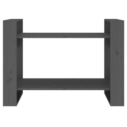 Bücherregal/Raumteiler Grau 80x35x56,5 cm Massivholz Kiefer