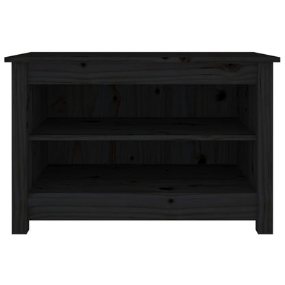 Schuhbank Schwarz 70x38x45,5 cm Massivholz Kiefer