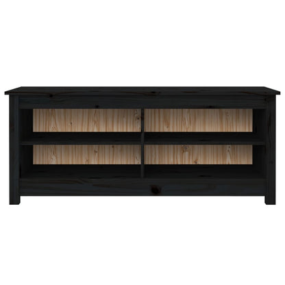 Schuhbank Schwarz 110x38x45,5 cm Massivholz Kiefer
