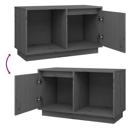 TV-Schrank Grau 74x35x44 cm Massivholz Kiefer