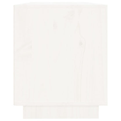 TV-Schrank Weiß 110,5x35x44 cm Massivholz Kiefer