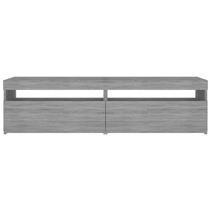 TV-Schrank mit LED-Leuchten 2 Stück Grau Sonoma 75x35x40 cm