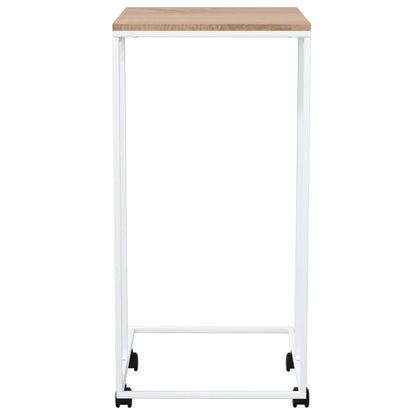 Beistelltisch mit Rollen Weiß 40x30x63,5 cm Holzwerkstoff