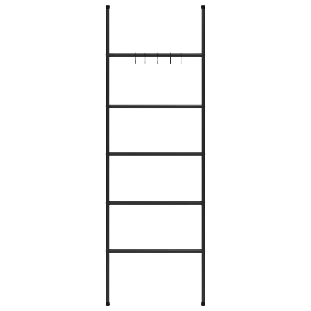 Handtuchhalter-Leiter mit 5 Ebenen Schwarz 58x175 cm Eisen