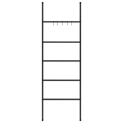 Handtuchhalter-Leiter mit 5 Ebenen Schwarz 58x175 cm Eisen