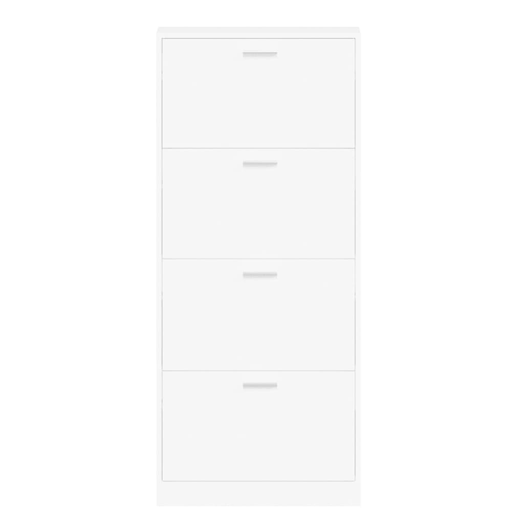 Schuhschrank Weiß 59x17x150 cm Holzwerkstoff