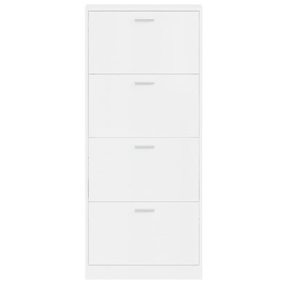 Schuhschrank Hochglanz-Weiß 59x17x150 cm Holzwerkstoff