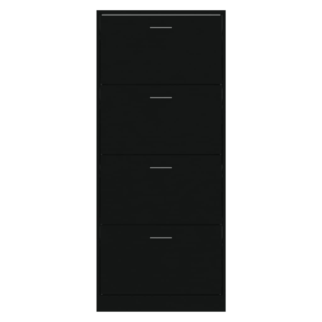 Schuhschrank Schwarz 63x24x147 cm Holzwerkstoff