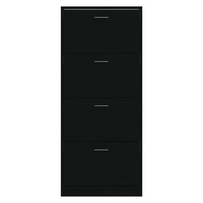 Schuhschrank Schwarz 63x24x147 cm Holzwerkstoff