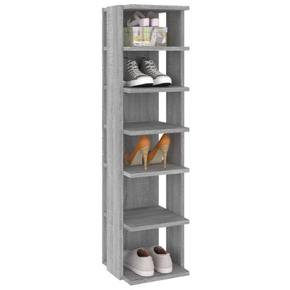 Schuhregale 2 Stk. Grau Sonoma 27,5x27x102 cm Holzwerkstoff