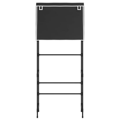 Waschmaschinenregal 2 Ablagen Schwarz 71x29,5x170,5 cm Eisen
