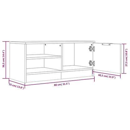 TV-Schrank Braun Eichen-Optik 80x35x36,5 cm Holzwerkstoff