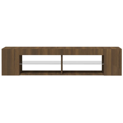 TV-Schrank mit LED-Leuchten Braun Eichen-Optik 135x39x30 cm