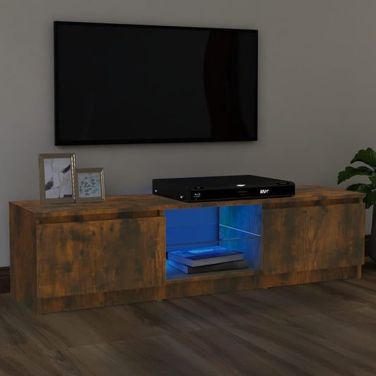 TV-Schrank mit LED-Leuchten Räuchereiche 120x30x36 cm
