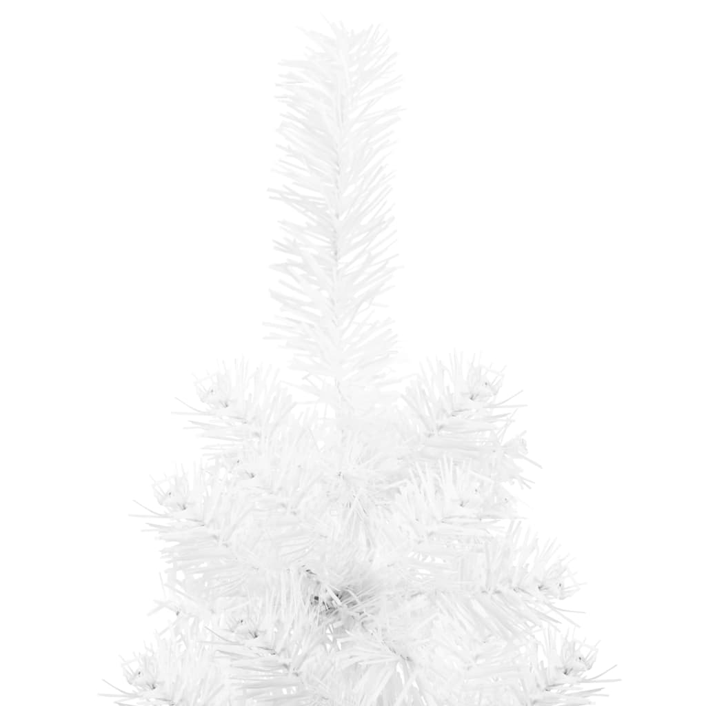 Künstlicher Halb-Weihnachtsbaum mit Ständer Schlank Weiß 120 cm