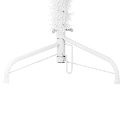 Künstlicher Halb-Weihnachtsbaum mit Ständer Schlank Weiß 180 cm