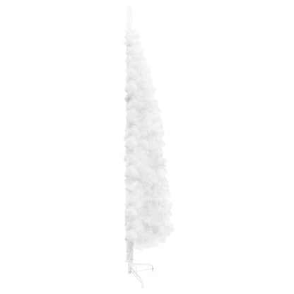 Künstlicher Halb-Weihnachtsbaum mit Ständer Schlank Weiß 210 cm