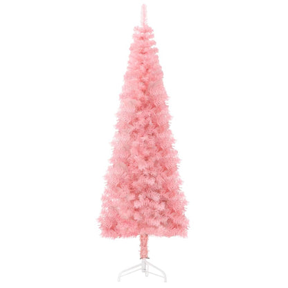 Künstlicher Halb-Weihnachtsbaum mit Ständer Schlank Rosa 210 cm